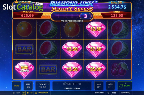 Скрин6. Diamond Link Mighty Sevens слот