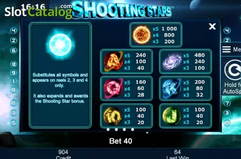 Скрин6. Shooting Stars слот