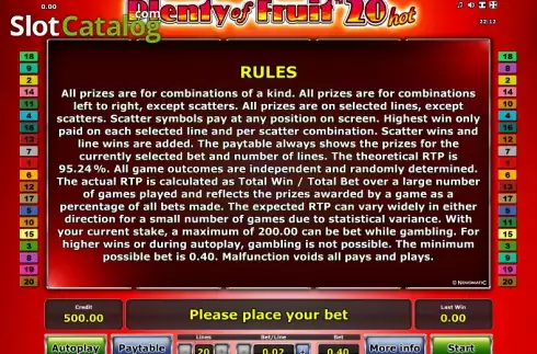 Скрин7. Plenty of Fruit 20 Hot слот