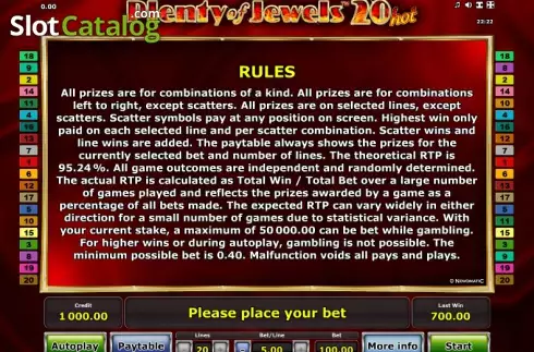 Скрин7. Plenty of Jewels 20 Hot слот