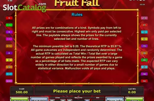 Скрин6. Fruit Fall слот