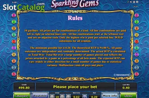 Скрин8. Sparkling Gems слот