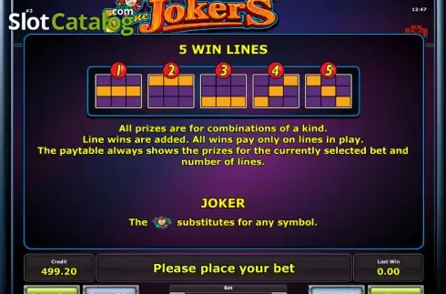 Скрин7. 5 Line Jokers слот