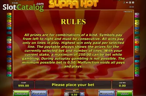 Скрин6. Supra Hot слот