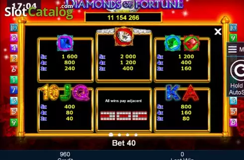 Скрин6. Diamonds of Fortune слот