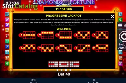 Скрин8. Diamonds of Fortune слот