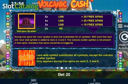 Скрин7. Volcanic Cash слот