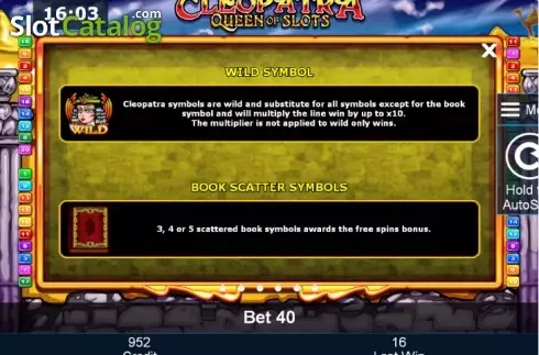 Скрин8. Cleopatra Queen of Slots (Green Tube) слот