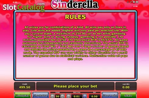 Скрин9. Sinderella слот