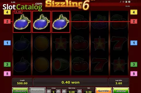Скрин3. Sizzling 6 слот