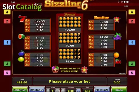 Скрин6. Sizzling 6 слот