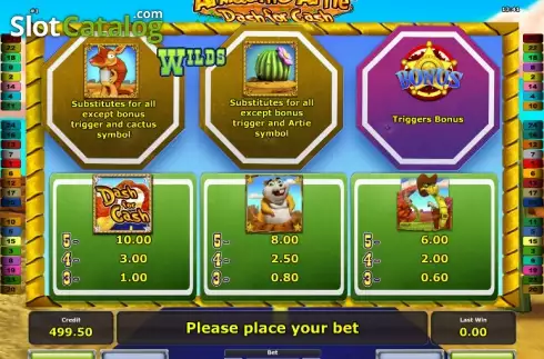 Скрин6. Armadillo Artie Dash for Cash слот
