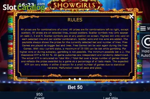 Скрин8. Showgirls слот
