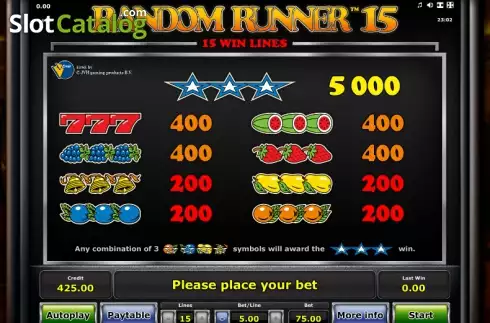 Скрин5. Random Runner 15 слот