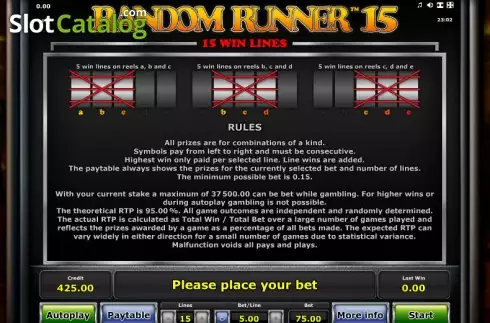 Скрин6. Random Runner 15 слот