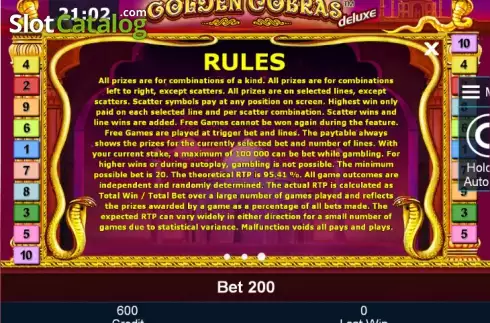 Скрин8. Golden Cobras deluxe слот