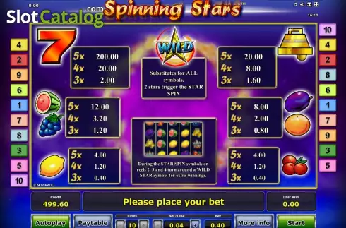 Скрин5. Spinning Stars слот