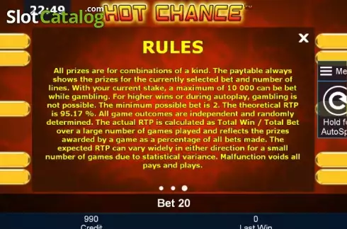 Скрин7. Hot Chance слот