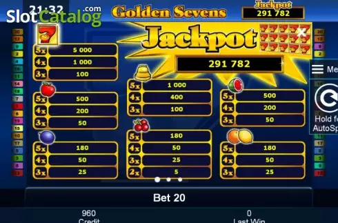 Скрин5. Golden Sevens (Green Tube) слот
