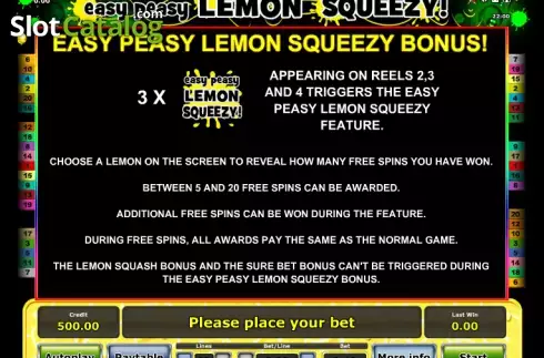 Скрин7. Easy peasy Lemon squeezy слот