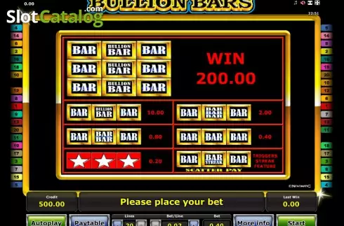 Скрин5. Bullion Bars (Greentube) слот