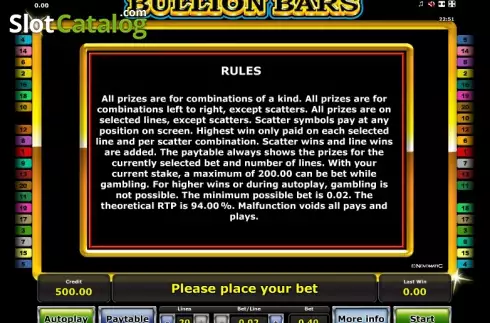 Скрин7. Bullion Bars (Greentube) слот