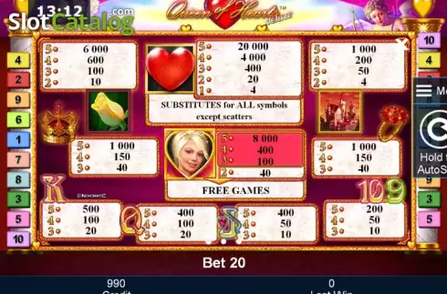 Скрин6. Queen of Hearts deluxe слот