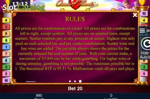 Скрин8. Queen of Hearts deluxe слот