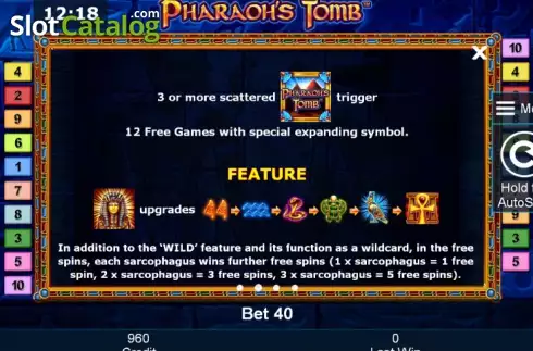 Скрин7. Pharaoh´s Tomb (Green Tube) слот