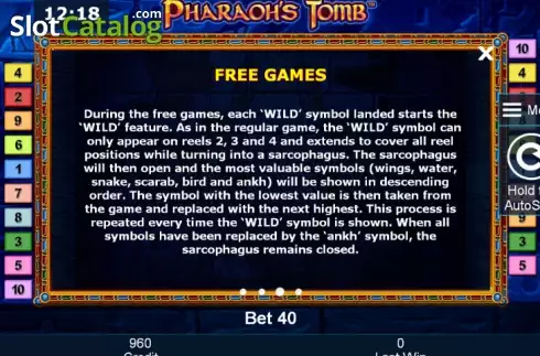 Скрин8. Pharaoh´s Tomb (Green Tube) слот