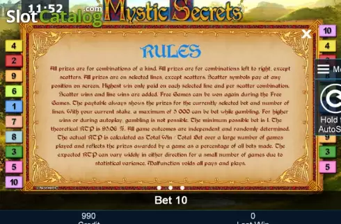 Скрин8. Mystic Secrets слот
