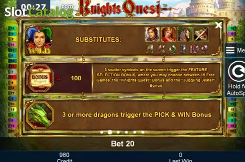 Скрин9. Knights Quest слот