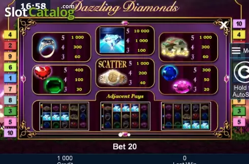 Скрин5. Dazzling Diamonds слот