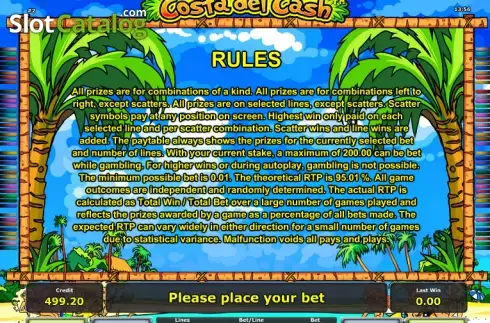 Скрин8. Costa del Cash слот