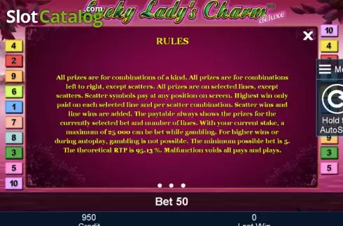 Скрин8. Lucky Lady's Charm deluxe слот