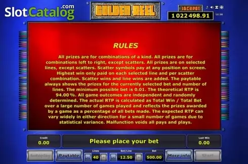 Скрин8. Golden Reel слот