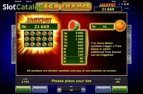 Скрин2. Mega Chance слот