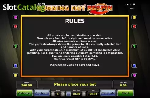 Скрин9. Burning Hot Respin слот