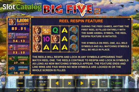 Скрин6. Big Five (Greentube) слот