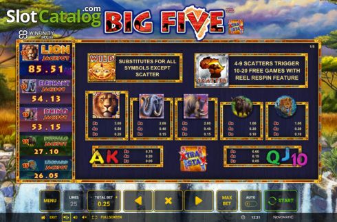 Скрин9. Big Five (Greentube) слот