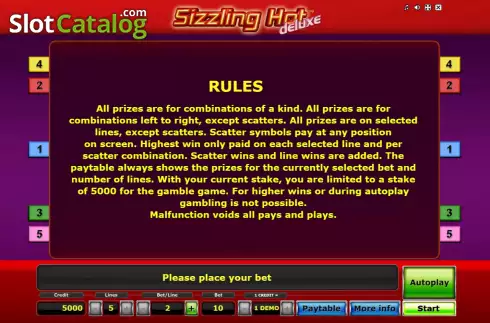Скрин9. Sizzling Hot deluxe слот