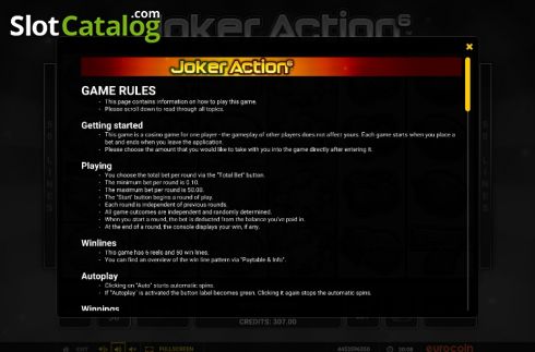 Скрин9. Joker Action 6 слот