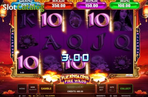 Скрин3. Fuzanglong Fire Wilds слот