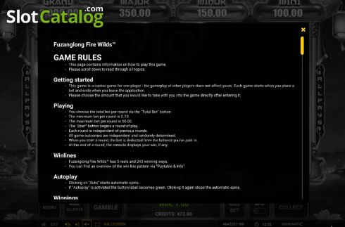 Скрин6. Fuzanglong Fire Wilds слот