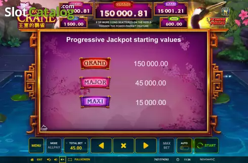Скрин7. Power Prizes Royal Crane слот