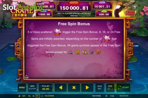 Скрин9. Power Prizes Royal Crane слот