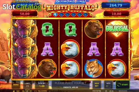 Скрин3. Diamond Link Mighty Buffalo слот