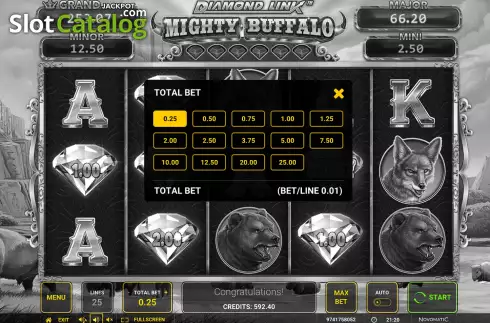 Скрин4. Diamond Link Mighty Buffalo слот