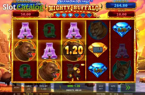 Скрин5. Diamond Link Mighty Buffalo слот