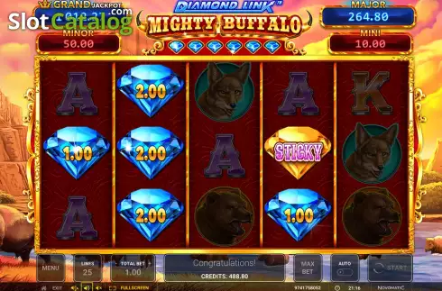Скрин6. Diamond Link Mighty Buffalo слот